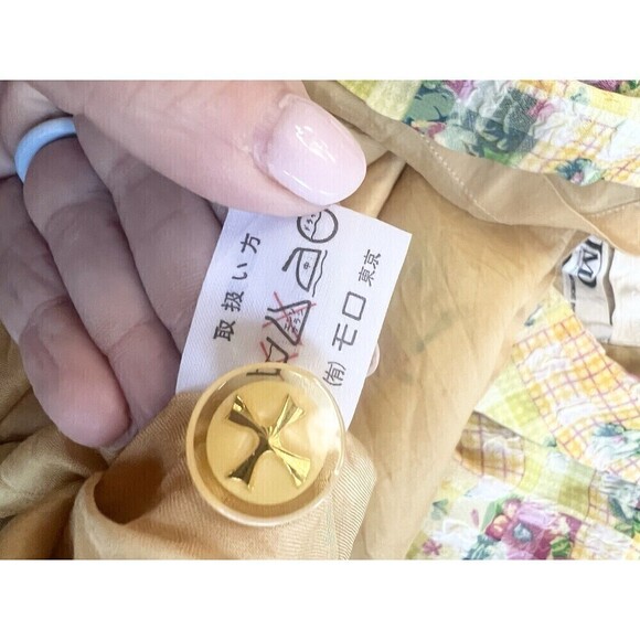 Vintage Tissus Monde Paris Dress Floral Mid Century Modern Buttons Lined M 1960s - Picture 12 of 12